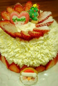 簡単可愛いドームケーキのクリスマスケーキ