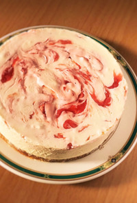 糖質制限◆苺のマーブルレアチーズケーキ