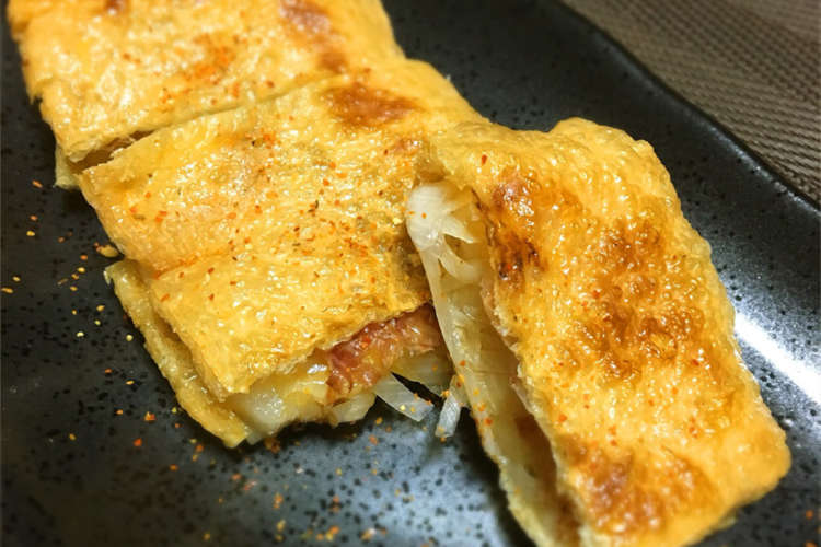 カリもちっ 油揚げのねぎ餅はさみ焼き レシピ 作り方 By さぉぽんぽん クックパッド 簡単おいしいみんなのレシピが352万品