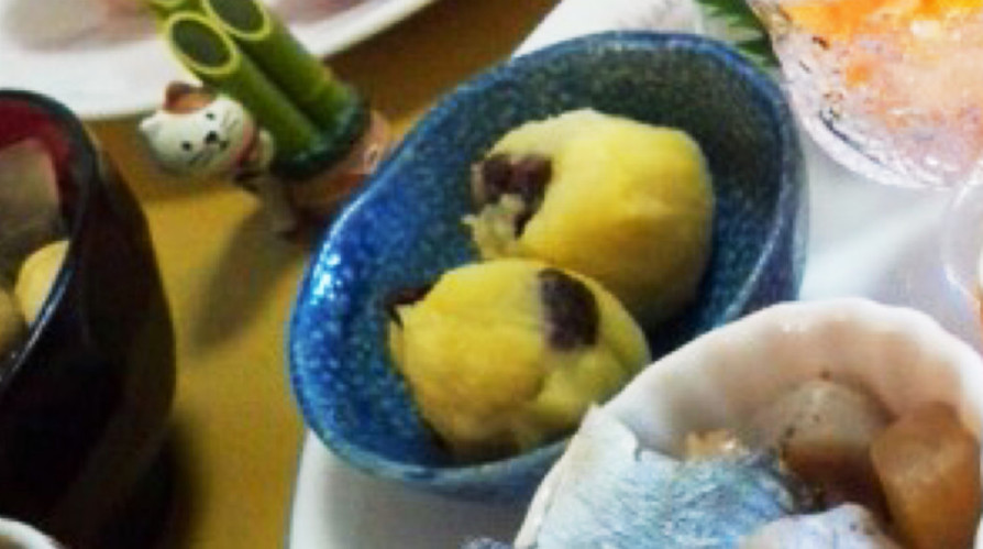 小鍋で♬薩摩芋と林檎とレーズンのきんとんの画像