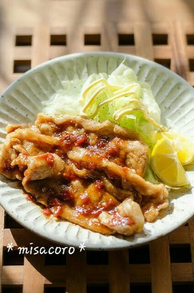 m豚の甘辛梅ダレ焼き