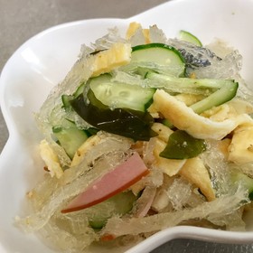 糸寒天で酢の物