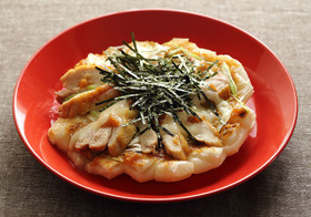 チキンと糀みその和風もちピザ