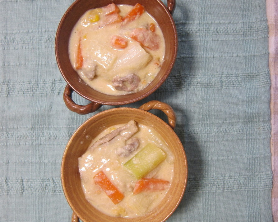旬の白ネギほっこりクリームスープ煮の画像