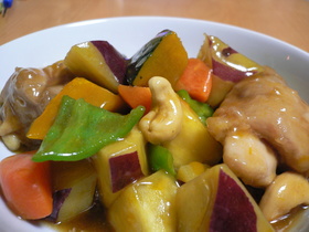 鶏とホクホク野菜の甘酢あんかけ