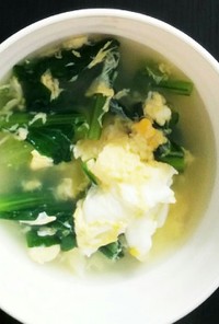 小松菜と卵の生姜スープ