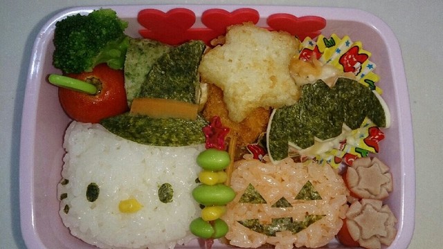 キャラ弁 キティちゃんのハロウィン弁当 レシピ 作り方 By ららぱるーざ クックパッド 簡単おいしいみんなのレシピが354万品