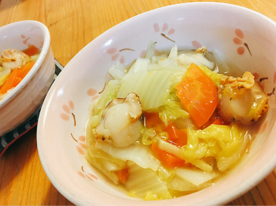 白菜とベビーホタテの中華煮の画像