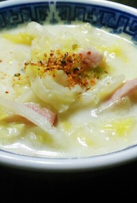 ⅲ白菜とハムの豆乳スープ