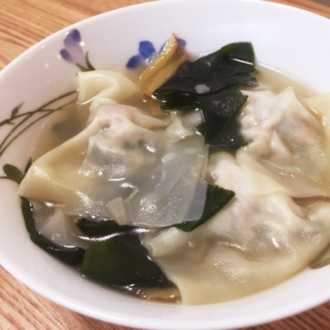 簡単☆シソ入りワンタンぽかぽか生姜スープ