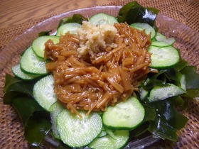 簡単!えのき茶漬けとワカメの和え物