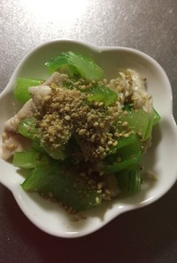 青梗菜と鶏ササミの梅昆布茶和え(^-^)