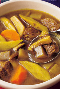 牛肉と根菜のカレースープ