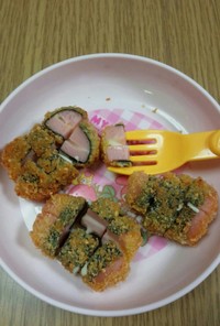 魚肉ソーセージのチーズ海苔巻きフライ☆