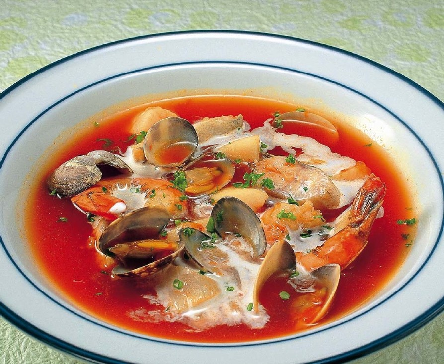 魚介のトマトスープの画像