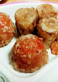 ツナ1缶分でプチトマトとちくわの揚げ焼き