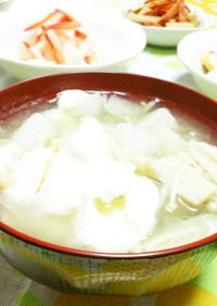 エノキ・長芋・落とし卵のスープ