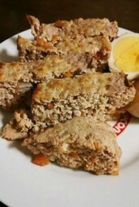 卵パン粉不使用の豆腐と豚挽ミートローフ 