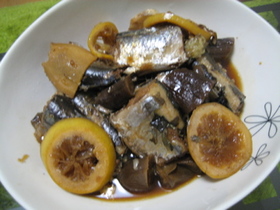 さんまとナスのレモン煮