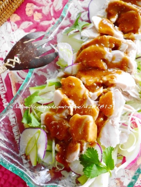 ゆで鶏の味噌ドレサラダ♫の画像