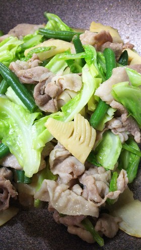 豚コマとキャベツの甘味噌炒め