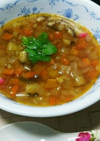 カラダ喜ぶ簡単野菜スープ(カレー味)