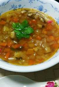 カラダ喜ぶ簡単野菜スープ(カレー味)