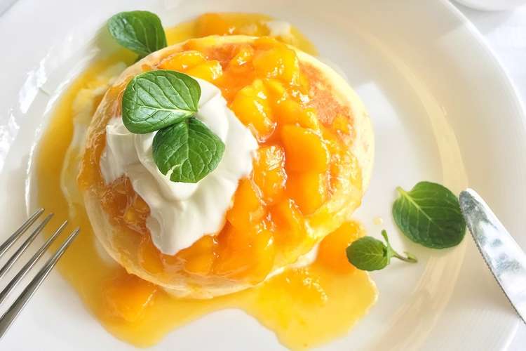 サワークリームとマンゴーのパンケーキ レシピ 作り方 By ちゅんまっち クックパッド