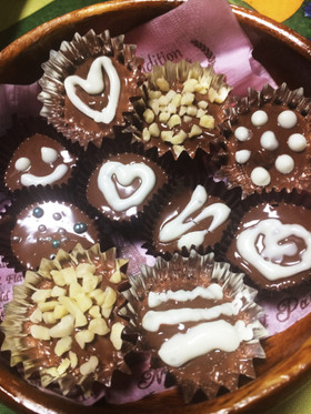 簡単15分◎バレンタインにデコチョコ
