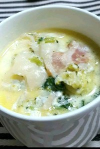 白菜とラビオリのミルクコンソメスープ