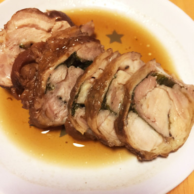 鶏紫蘇ロールのコーラ煮の写真