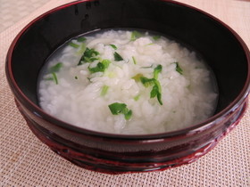 土鍋でお粥(七草粥)