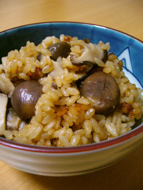 簡単☆甘栗ときのこの炊き込みご飯