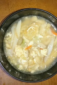 くずし豆腐と千切り野菜のスープ