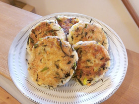 お弁当に!豆腐とはんぺんの焼きがんも