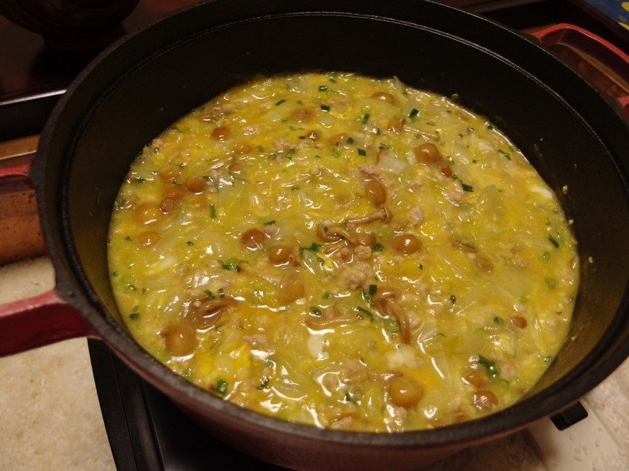 ヒガシマルで！白菜とろとろ煮鍋〆雑炊風の画像