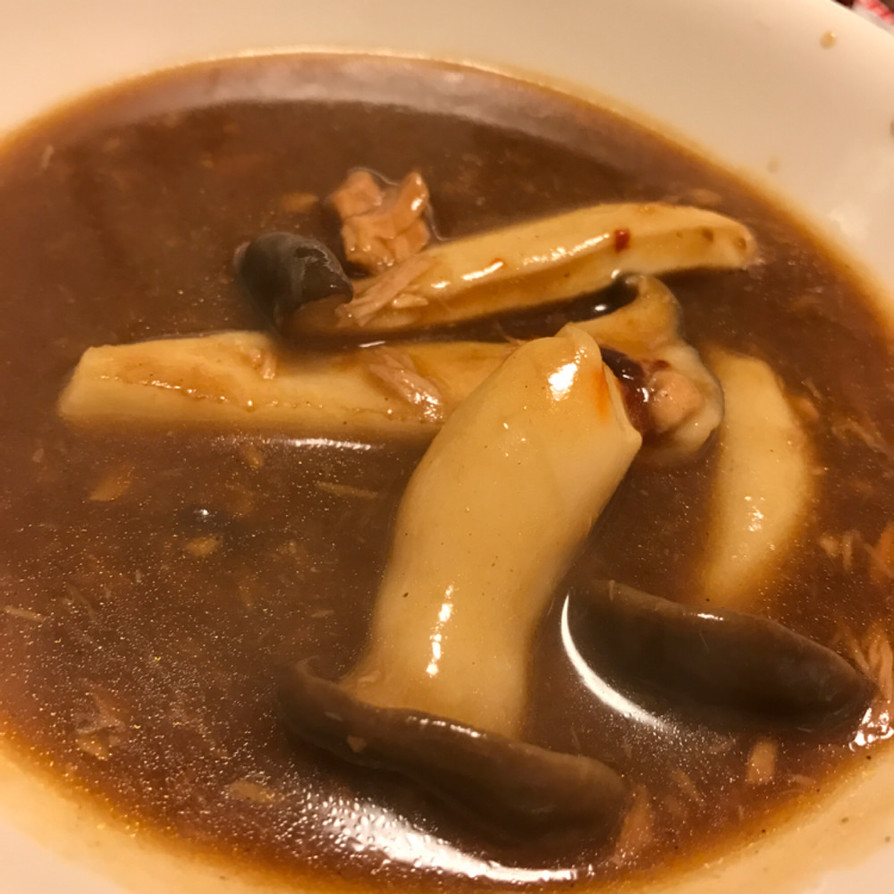 ダイエット食、エリンギとツナのカレー豆腐の画像