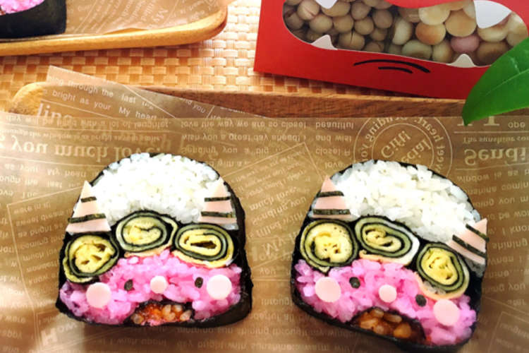 節分に 赤鬼さんのデコ巻き寿司 恵方巻 レシピ 作り方 By シンドリー クックパッド