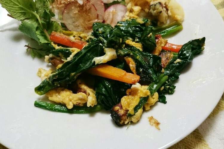 ちぢみほうれん草と卵の中華風炒め レシピ 作り方 By ベジミヤクッカー クックパッド 簡単おいしいみんなのレシピが365万品