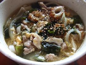 豚肉の卵とじうどん