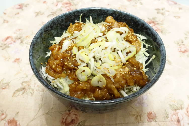 簡単 包丁を使わない豚の竜田丼 夫の料理 レシピ 作り方 By 水渚 クックパッド