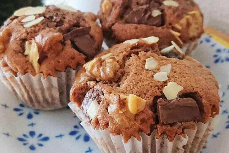 簡単 クルミ チョコたっぷりカップケーキ レシピ 作り方 By こむぎ クックパッド 簡単おいしいみんなのレシピが355万品