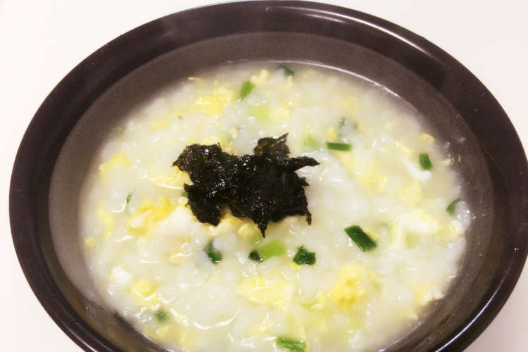 簡単ゴマ油かおる優しい味の卵お粥 雑炊 レシピ 作り方 By ランランルゥルル クックパッド