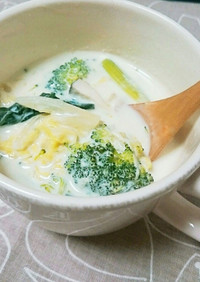 白菜とブロッコリーの豆乳シチュー