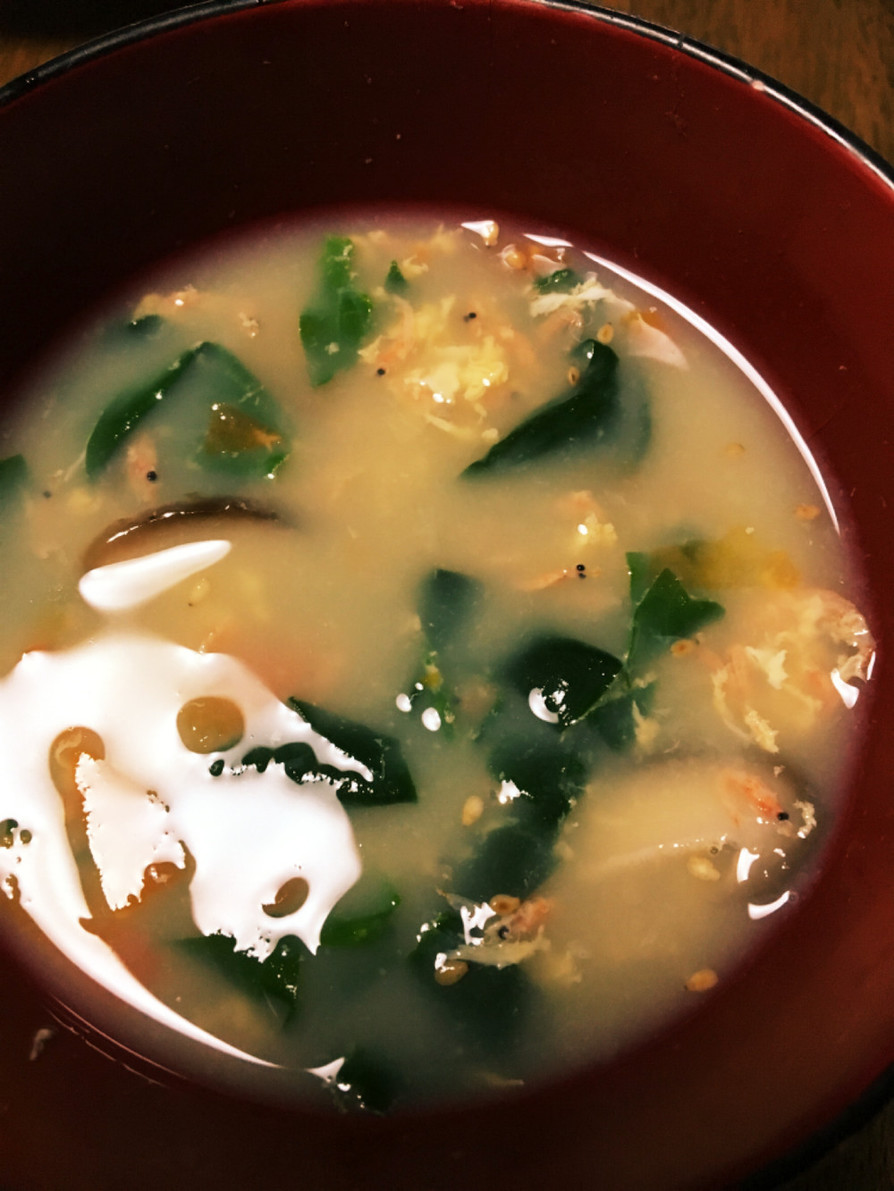 ほうれん草と干しエビの中華卵スープの画像