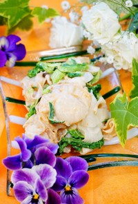 【菜の花とベビー帆立の味噌マヨ】春サラダ
