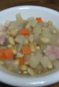 根菜と大豆のあったかスープ