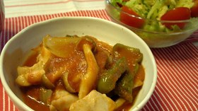 簡単おいしい鶏肉のケチャップ煮