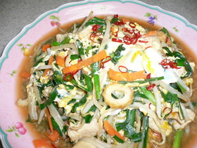 ニラ玉そうめん