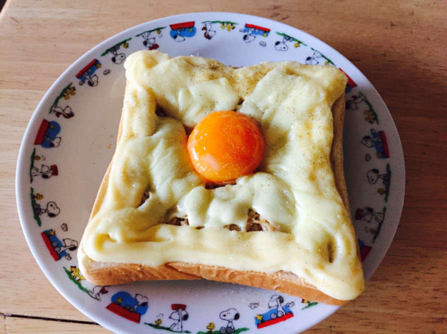 朝食に。簡単ツナチーズ食パンの画像